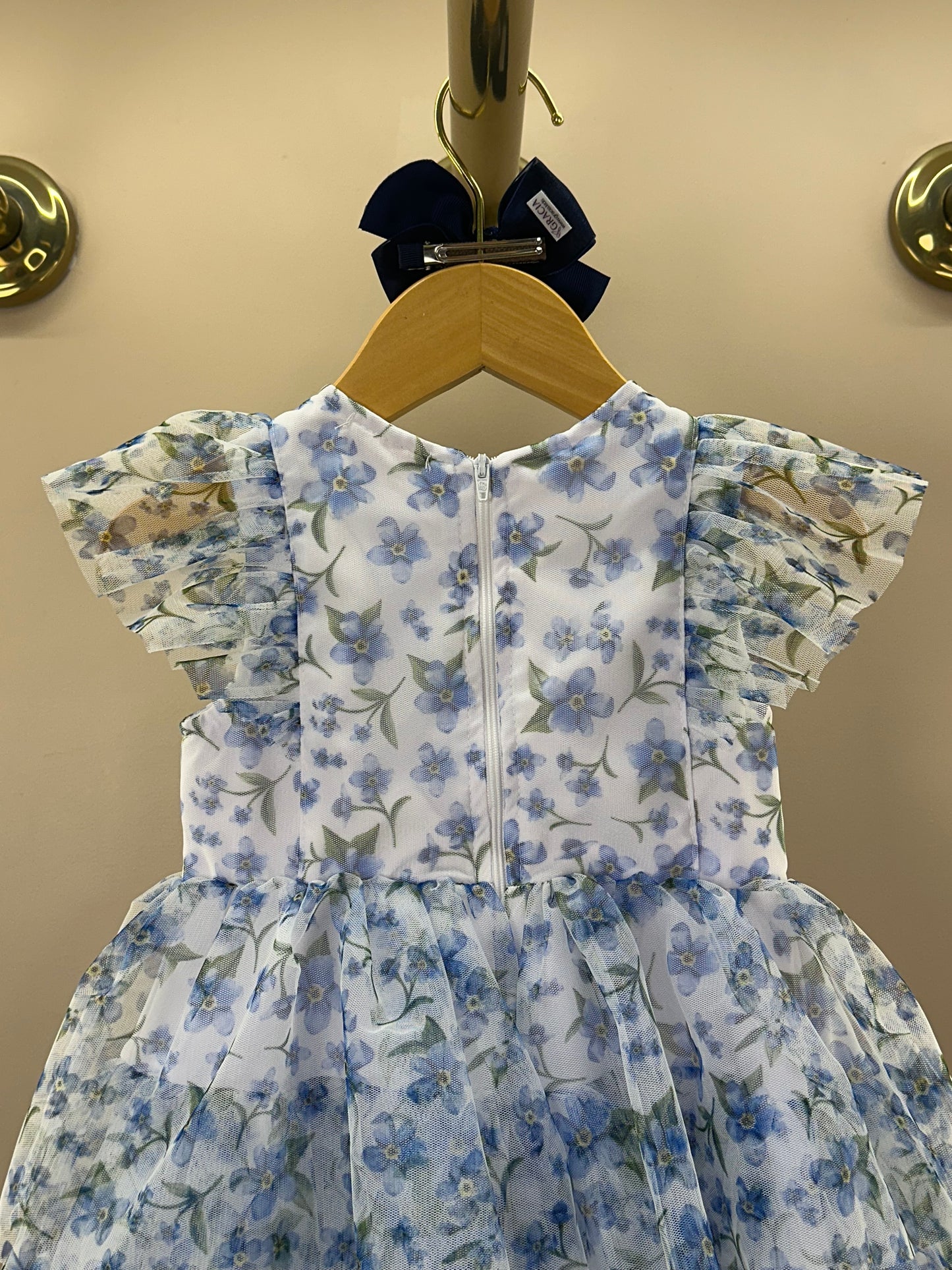 Vestido Infantil Festa Estampa Floral no Tule - Luluzinha