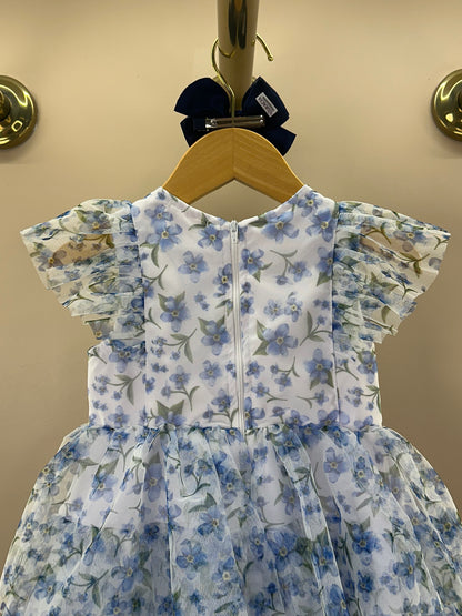 Vestido Infantil Festa Estampa Floral no Tule - Luluzinha