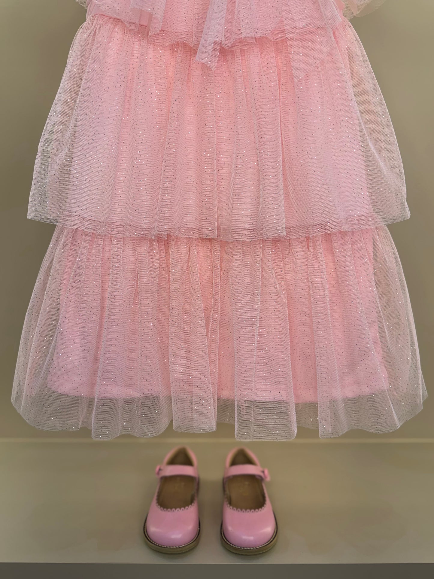 Vestido Infantil Tule Babados & Laço Rosa - Momi
