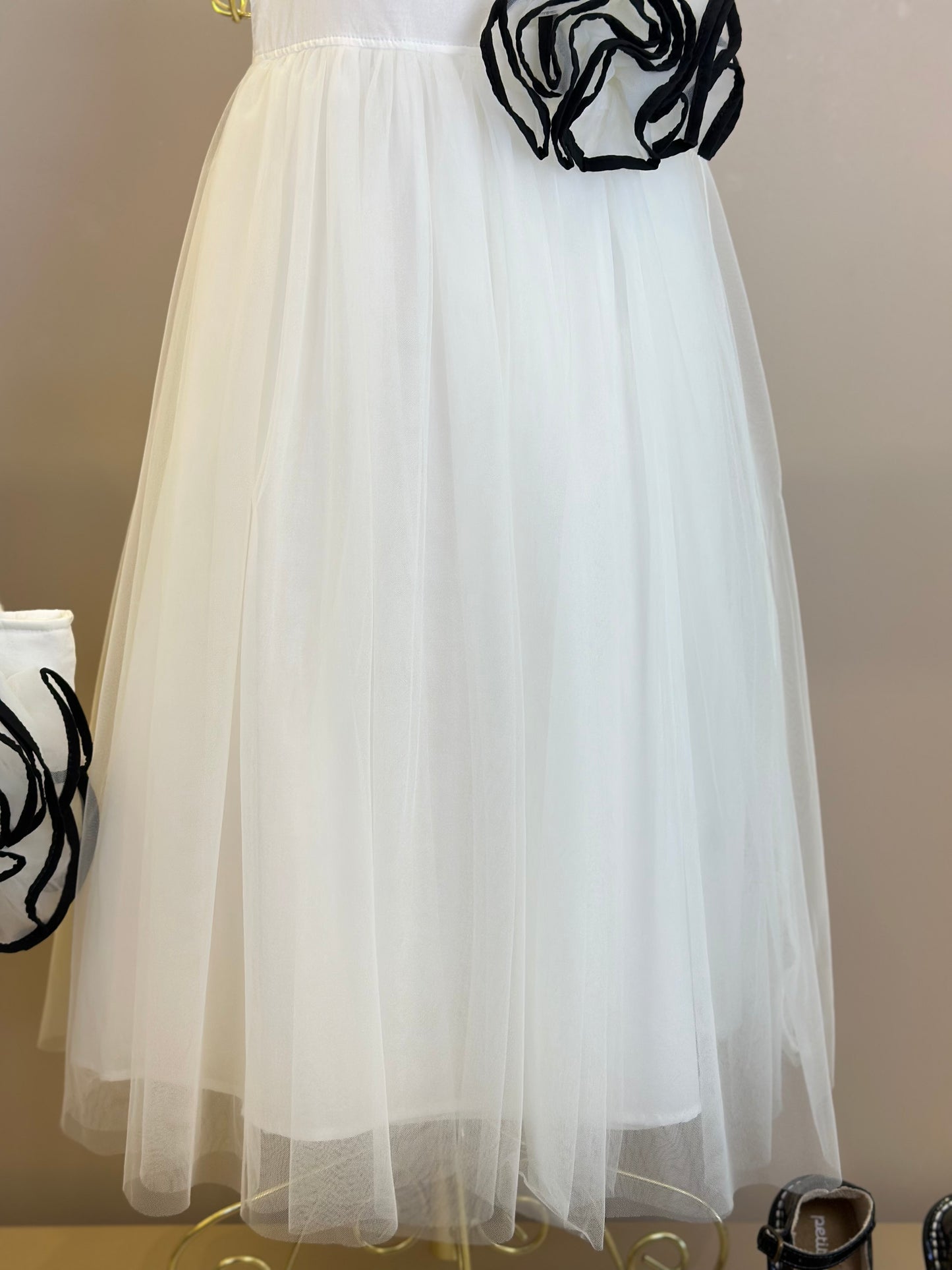 Vestido Infantil Tule Max Flor Bicolor - Pituchinhus