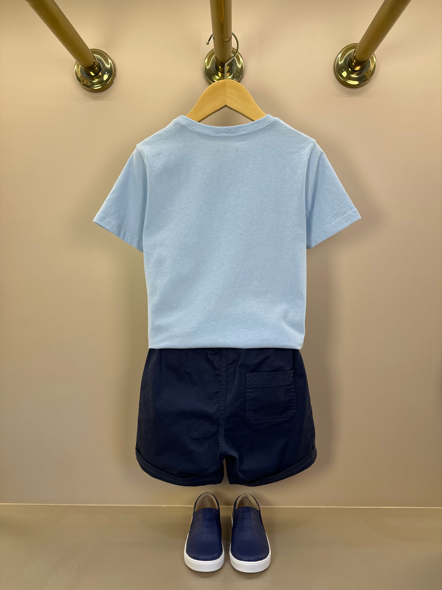 Camiseta Infantil Básica Algodão MC Azul Céu - Dudes