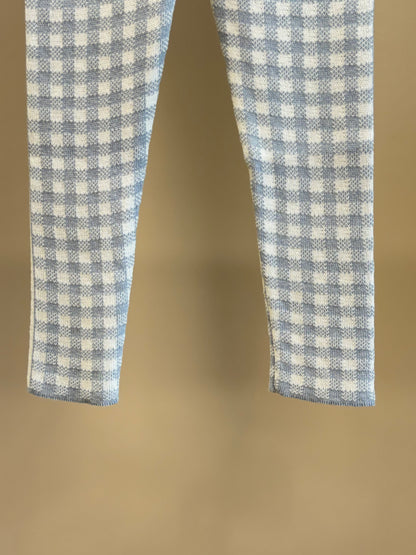 Legging Infantil Tricot Xadrez Azul - Pituchinhus