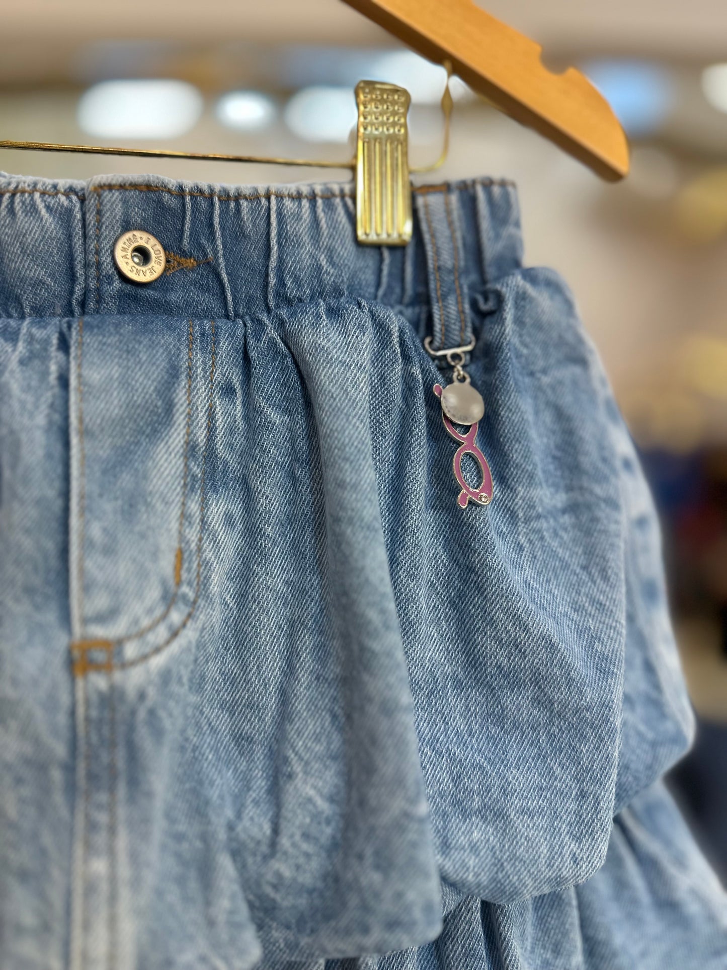 Saia Jeans Infantil Balonê - Animê