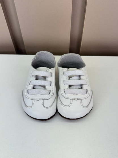 Sapato Bebê Couro Bola Branco - Petit Cheval