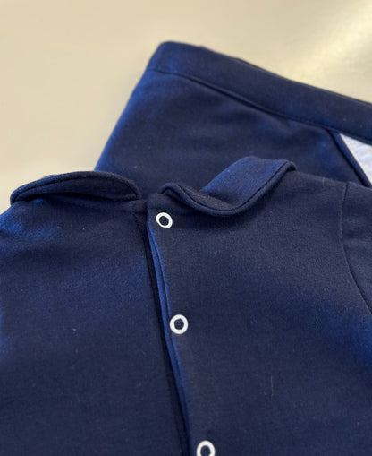 Saída de Maternidade Algodão Marinho Carrinhos Bordados - Roana