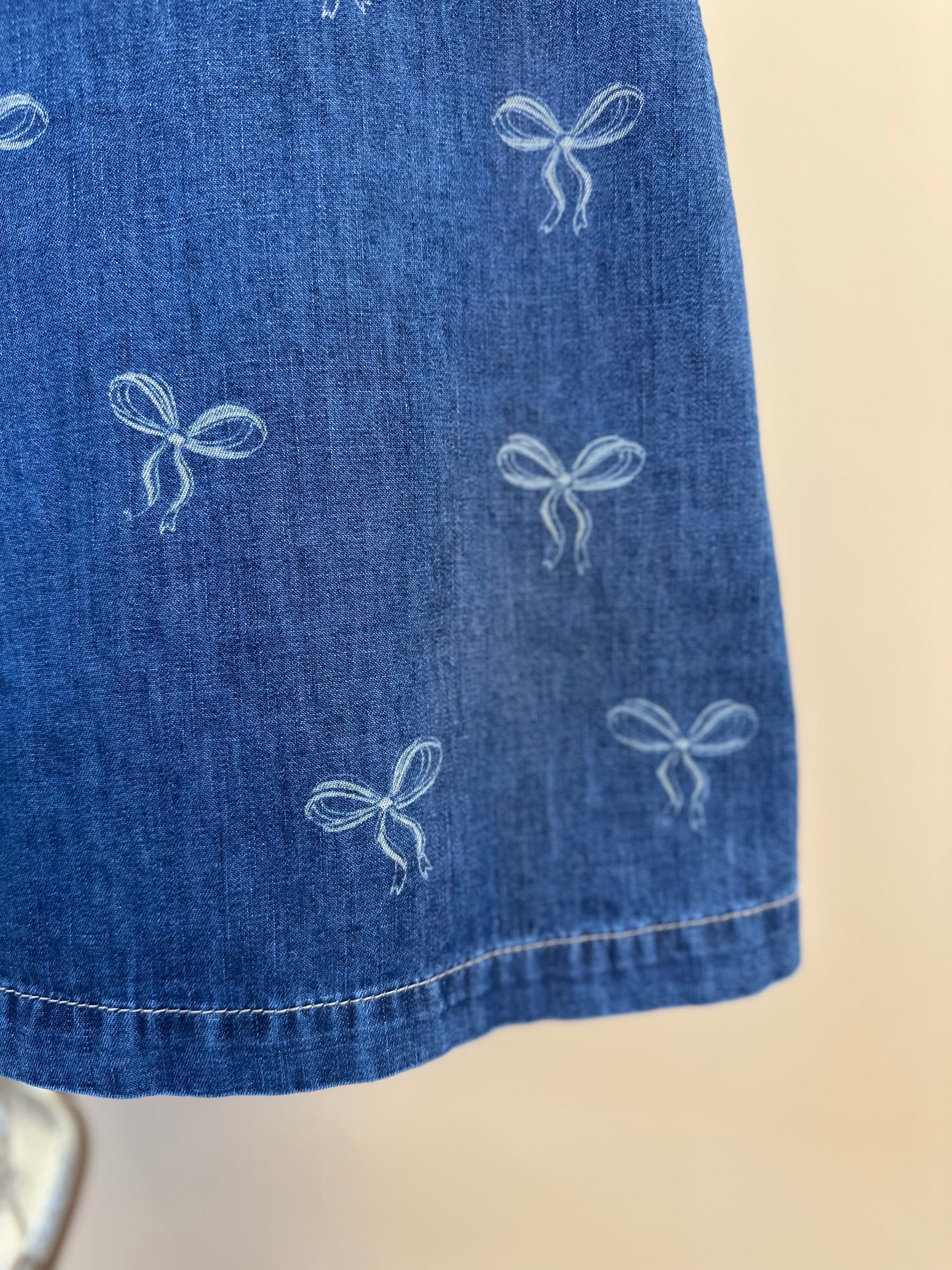 Vestido Infantil Jeans Laços e Cristais - Pituchinhus
