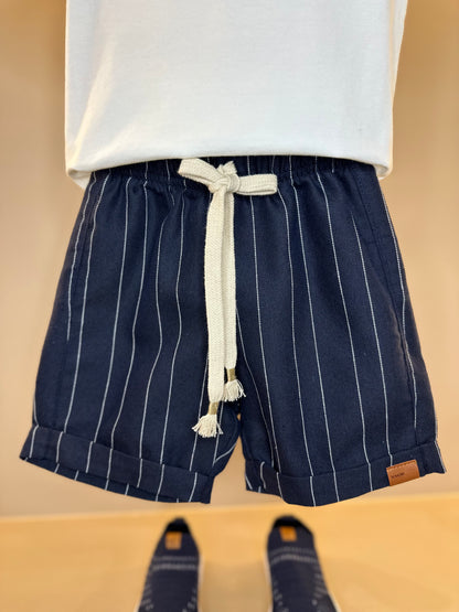 Conjunto Infantil T-shirt Seaborn e Bermuda Listrada - Youccie