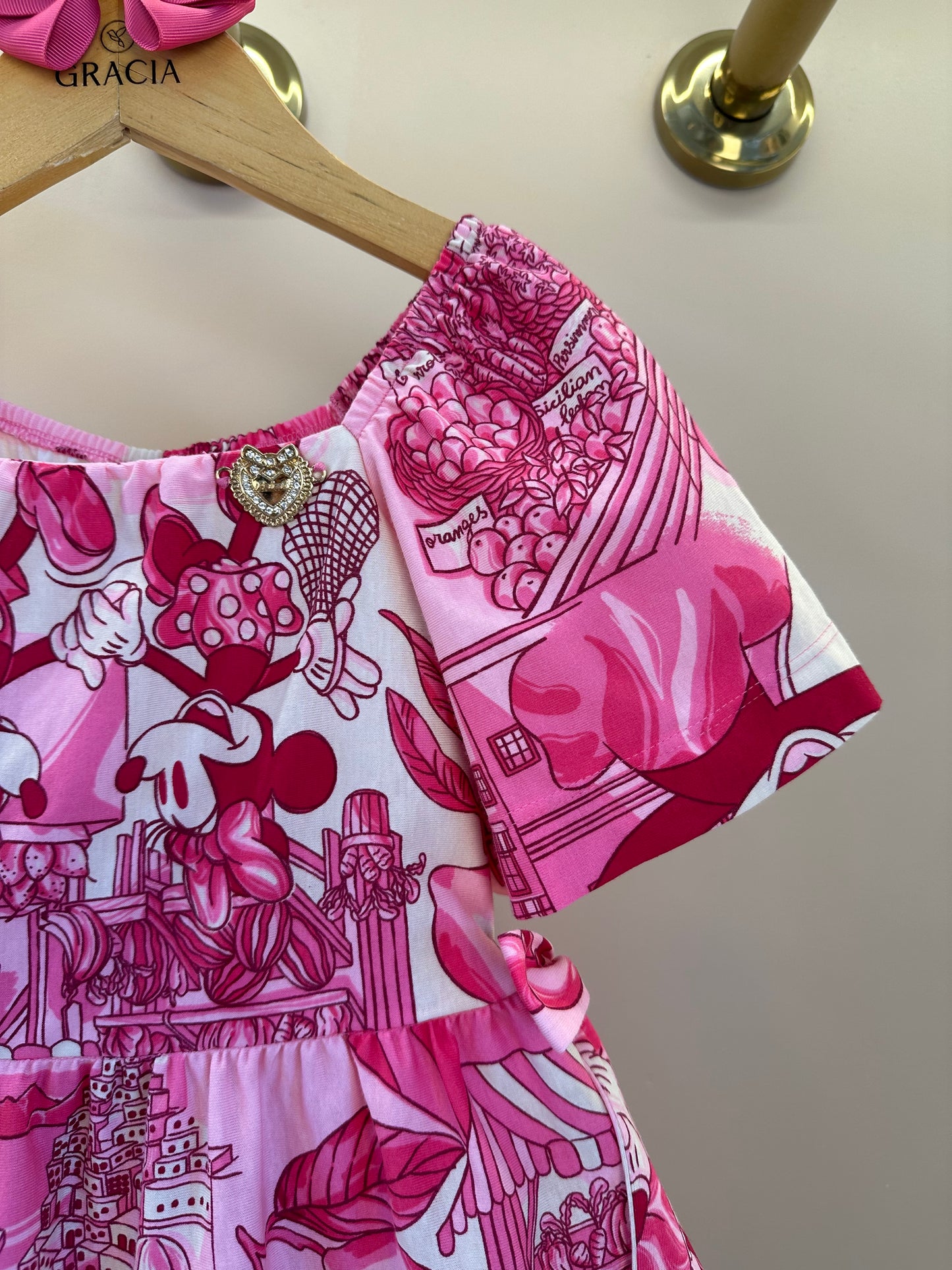 Vestido Infantil Barrado Minnie - Animê