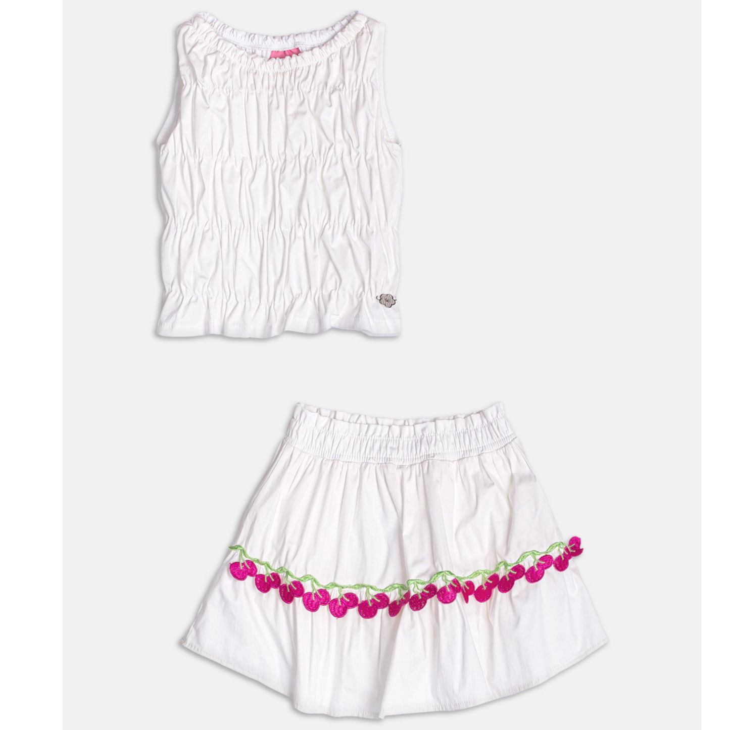 Conjunto Infantil Blusa e Saia Algodão Petit Cerejas - Momi