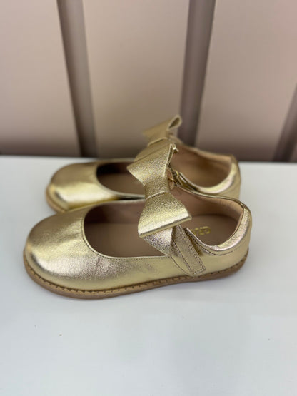 Sapatilha Infantil Mariah Retrô Laço Removível Dourado - Gracia