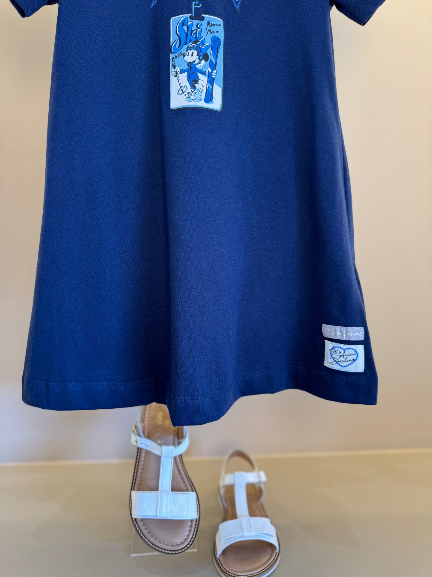 Vestido Infantil Lenço Minnie Ski Marinho - Animê