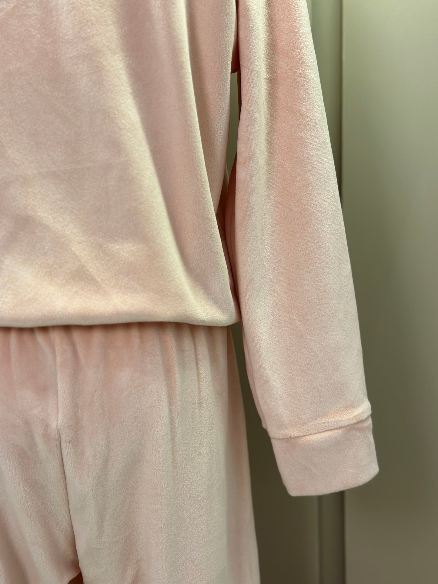 Conjunto Jaqueta e Calça Jogger Veludo Elastano Rosa Claro - Infanti