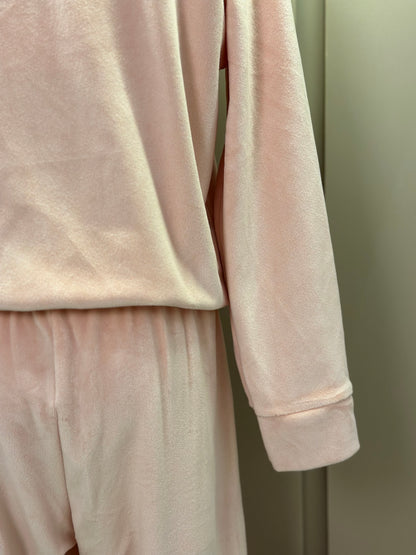 Conjunto Jaqueta e Calça Jogger Veludo Elastano Rosa Claro - Infanti