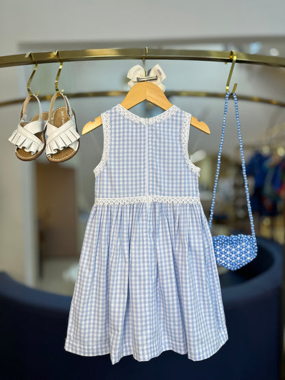 Vestido Infantil Clássico Flores de Crochê - Luluzinha