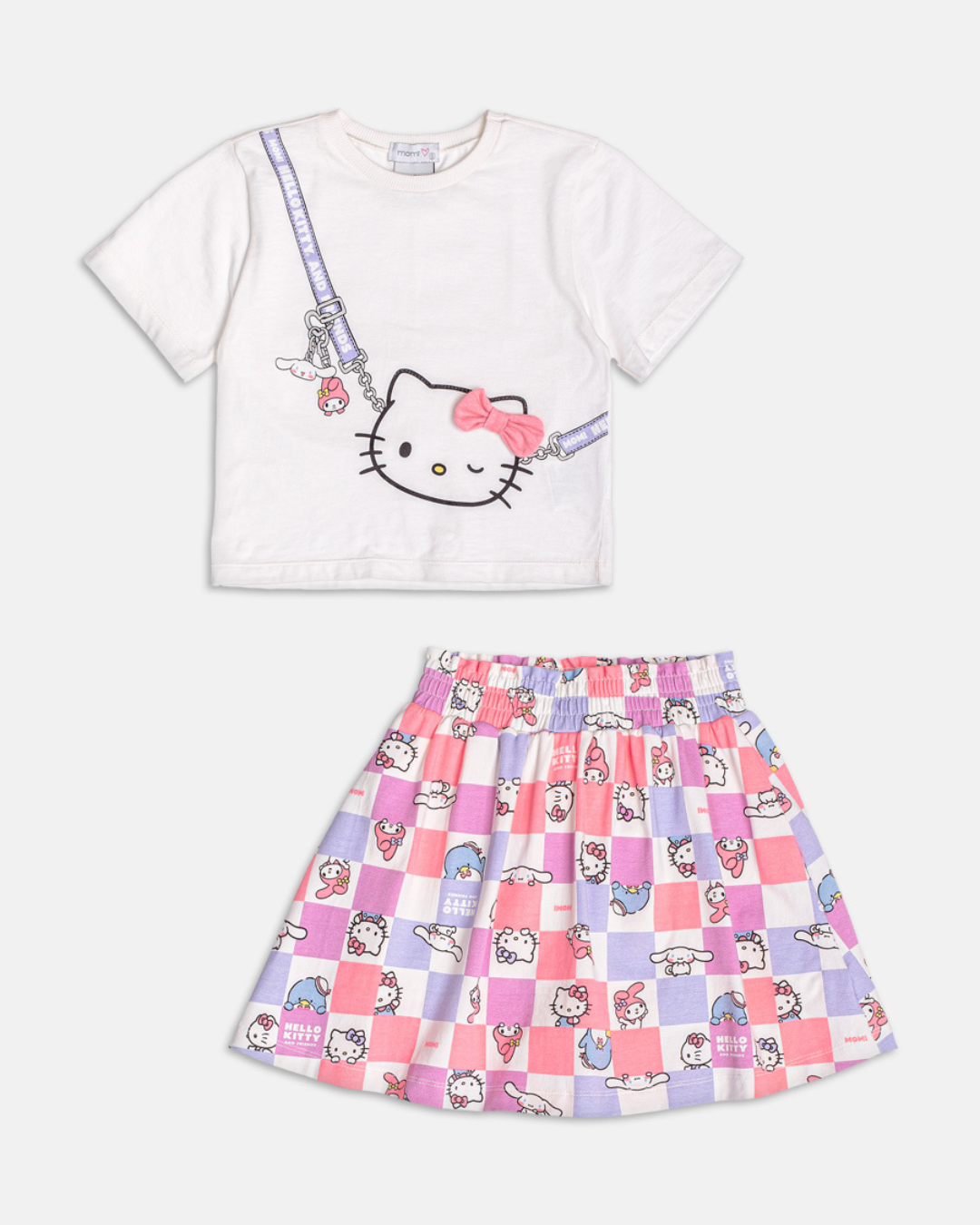 Conjunto Infantil Algodão Blusa e Saia-shorts Hello Kitty - Momi