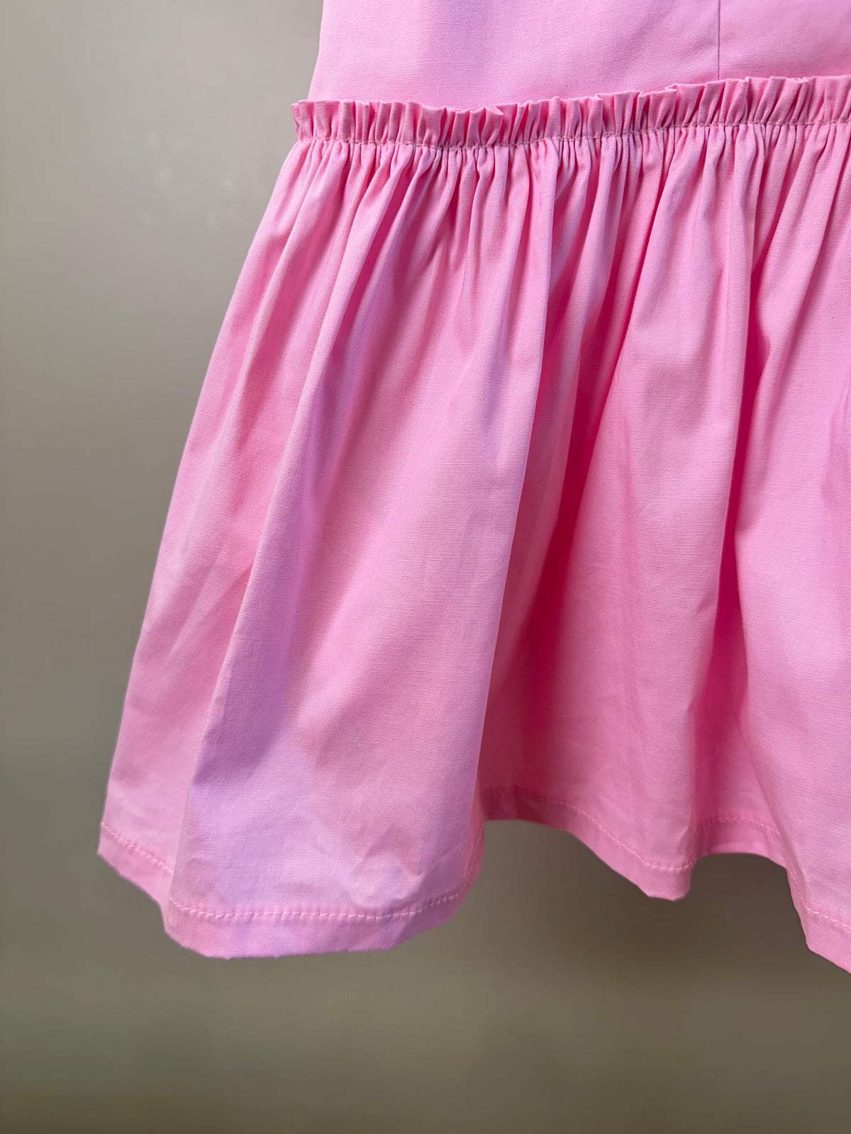 Vestido Teen Tricoline Rosa Com Mangas Bufantes - Authoria