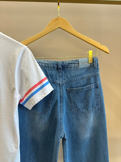 Conjunto Teen Camiseta Oversized e Calça Jeans - Two In