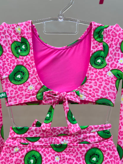 Biquíni Infantil Cropped ML Thais Aplic Est Kiwi - Siri Kids