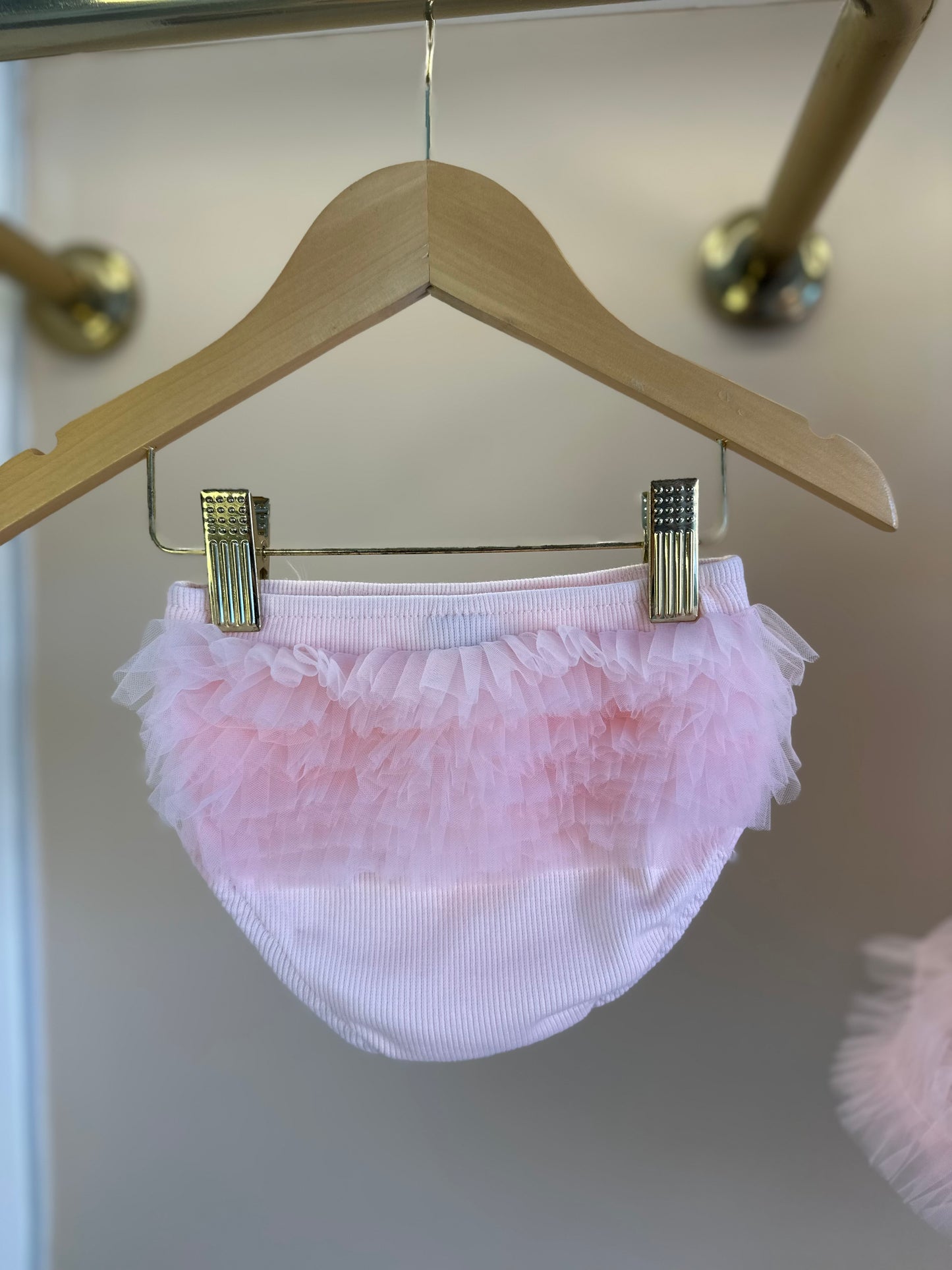 Vestido Bebê Princesa Tule Babado Frufru com Calcinha Rosa Gelado - Pituchinhus