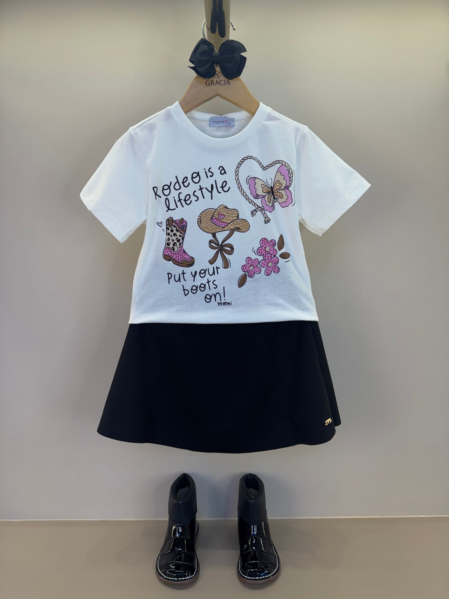 Conjunto Infantil Blusa Rodeo e Saia - Momi