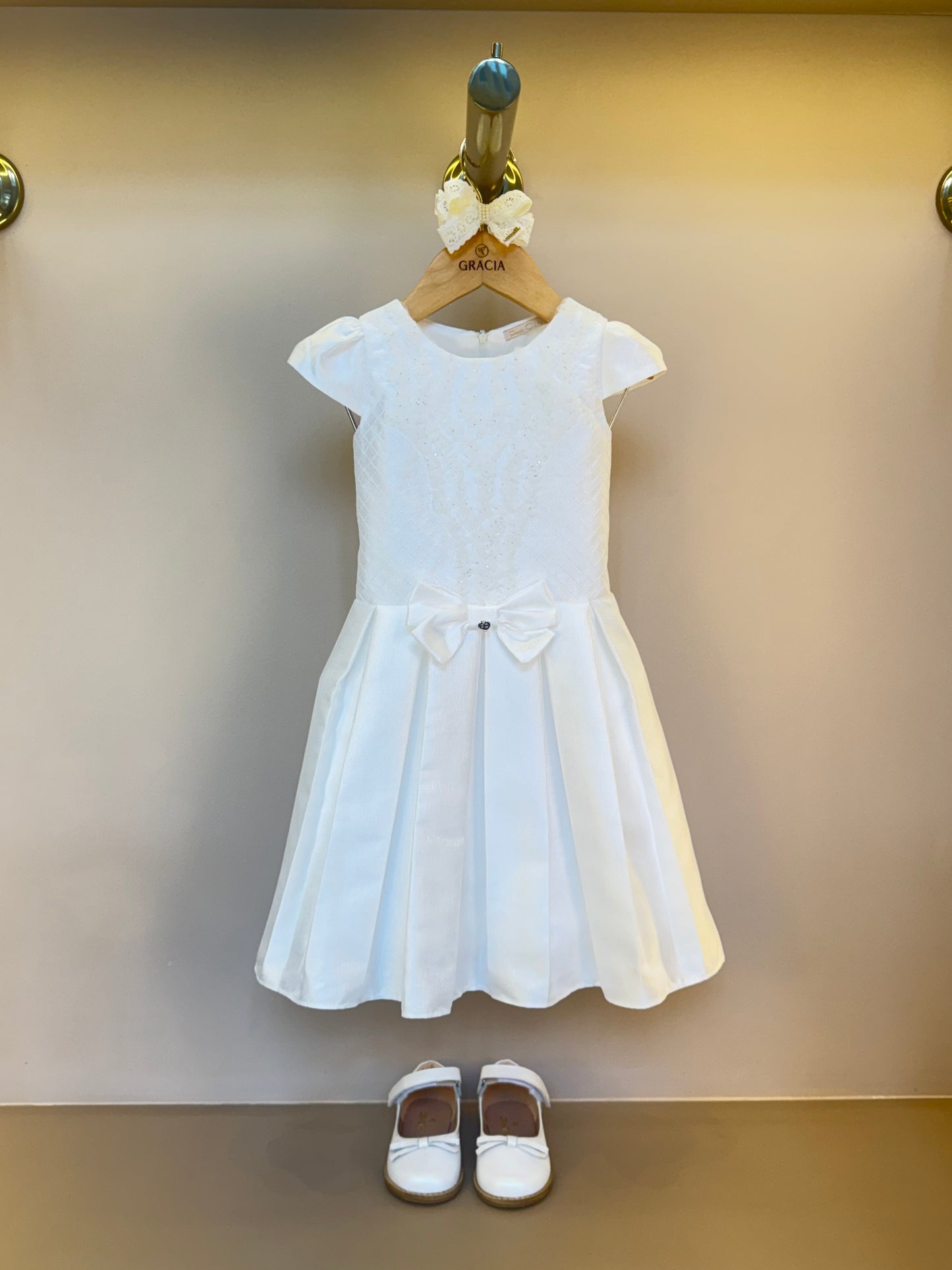 Vestido Infantil Zibeline Branco - Petit Cherie