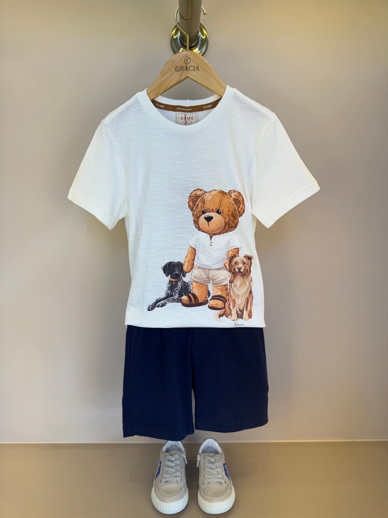 Bermuda Infantil Moletom Elastano Elástico Listrado - Dame