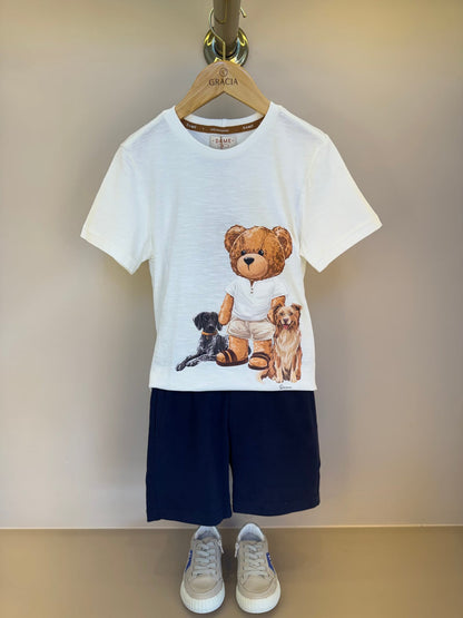 Bermuda Infantil Moletom Elastano Elástico Listrado - Dame
