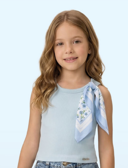 Blusa Infantil Regata Lenço Floral - Luluzinha