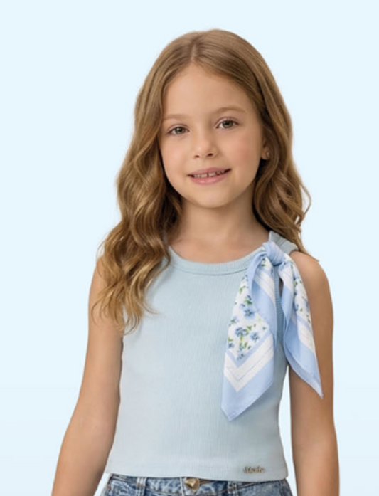 Blusa Infantil Regata Lenço Floral - Luluzinha