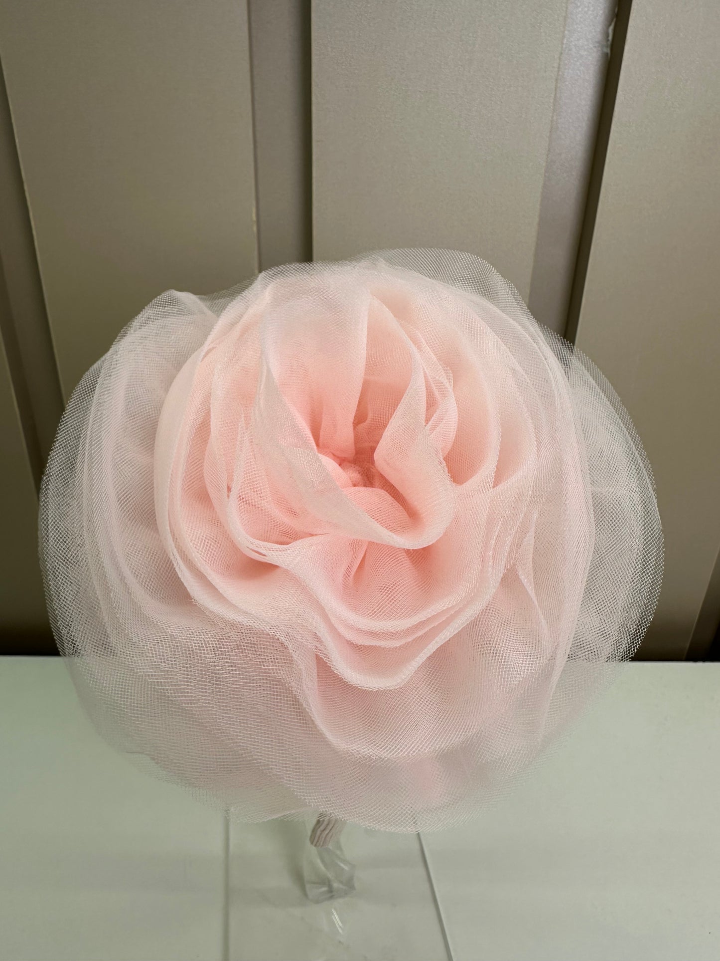 Arquinho Infantil Maxi Flor Tule Rosa Baby - Pituchinhus