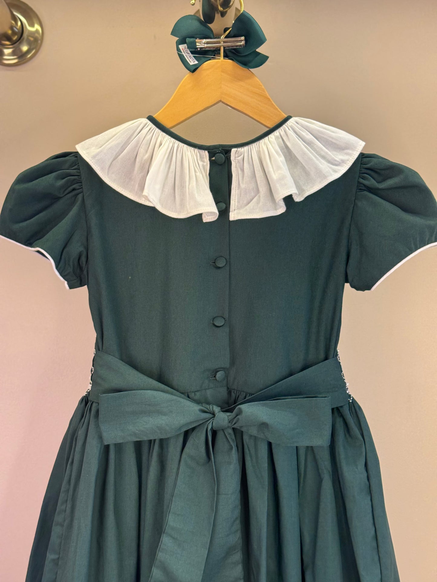 Vestido Infantil Clássico Algodão Amelie Verde - Gracia