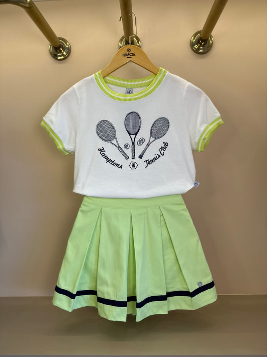 Conjunto Teen Teninsta Blusa e Saia-shorts Sarja Acetinada Verde - Two In