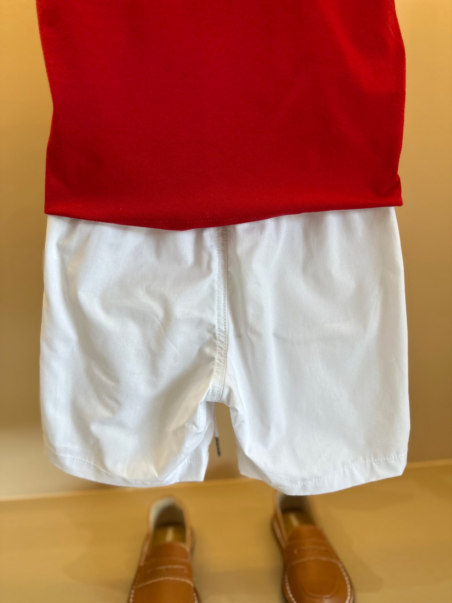 Conjunto Infantil Camiseta Polo e Bermuda Off White - Youccie