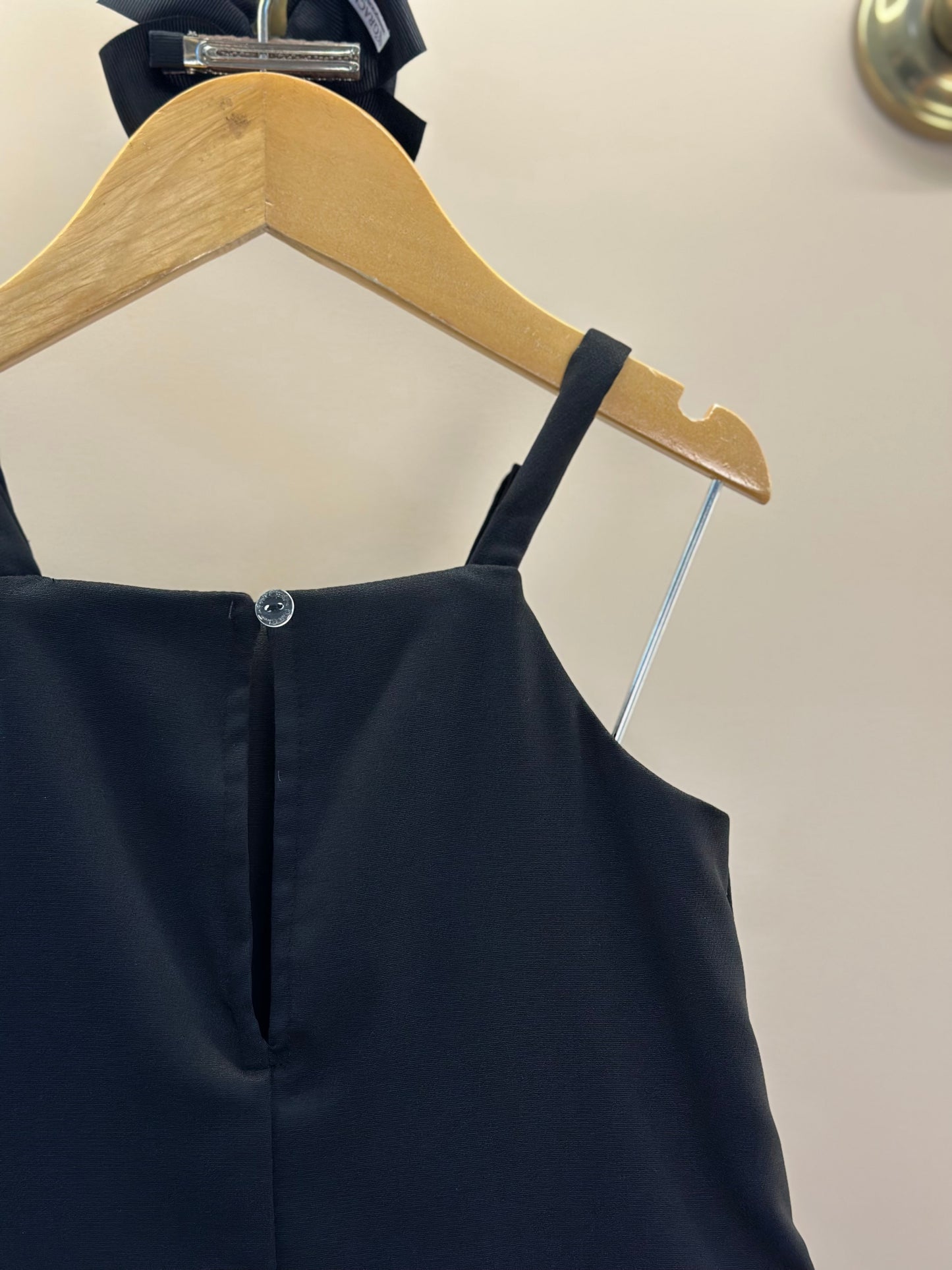 Vestido Infantil Alfaiataria Preto Lacinhos e Strass - Petit Cherie