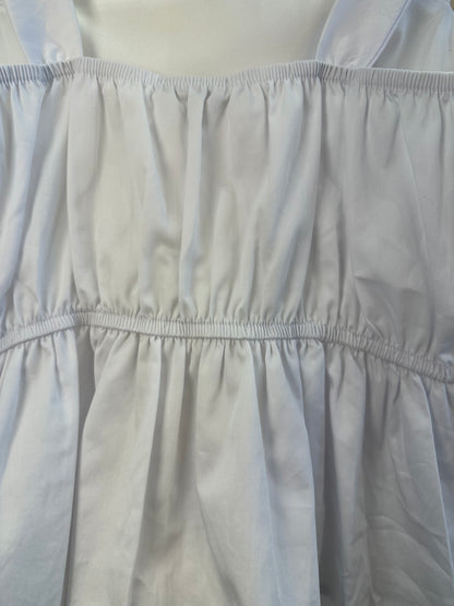 Blusa Teen Cropped Tricoline Peplum - Vanilla Cream
