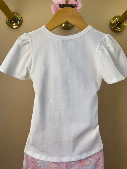 Conjunto Infantil Blusa Princesa  e Shorts Bike Rosa - Infanti