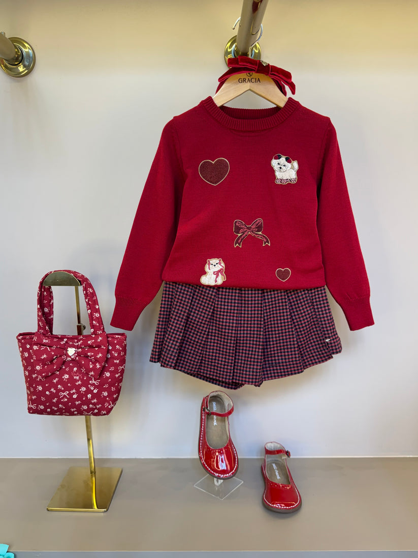 Saia-shorts Infantil Xadrez Pregas - Pituchinhus