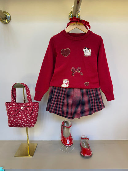 Saia-shorts Infantil Xadrez Pregas - Pituchinhus