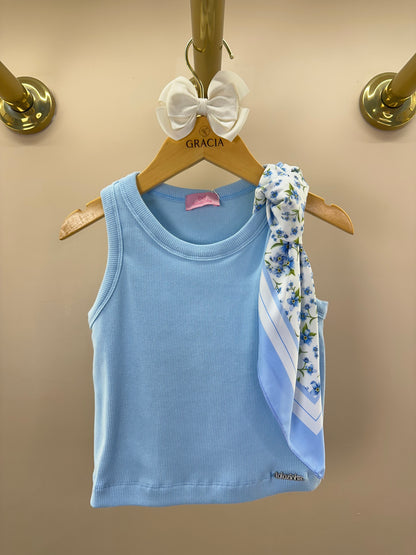 Blusa Infantil Regata Lenço Floral - Luluzinha