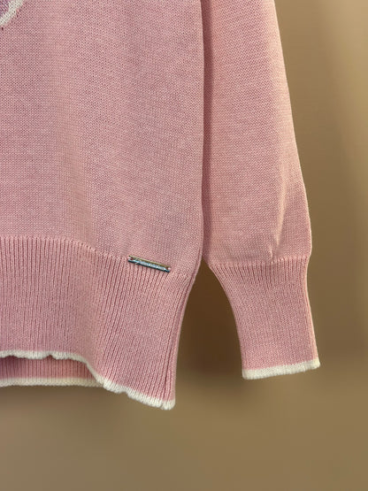 Blusa Infantil Tricot Barbie Strass Sugar Rose - Pituchinhus