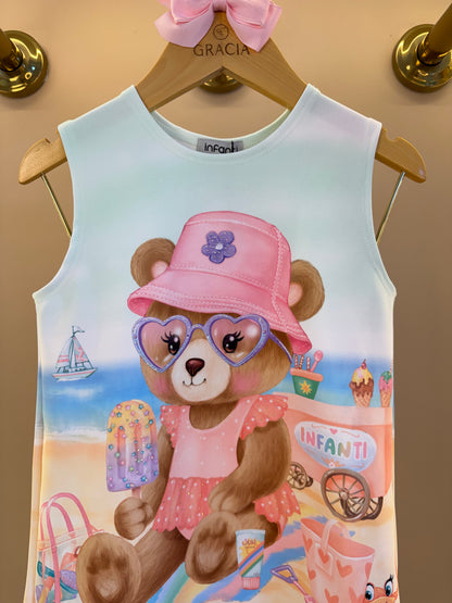 Vestido Infantil Ursinha Praia - Infanti