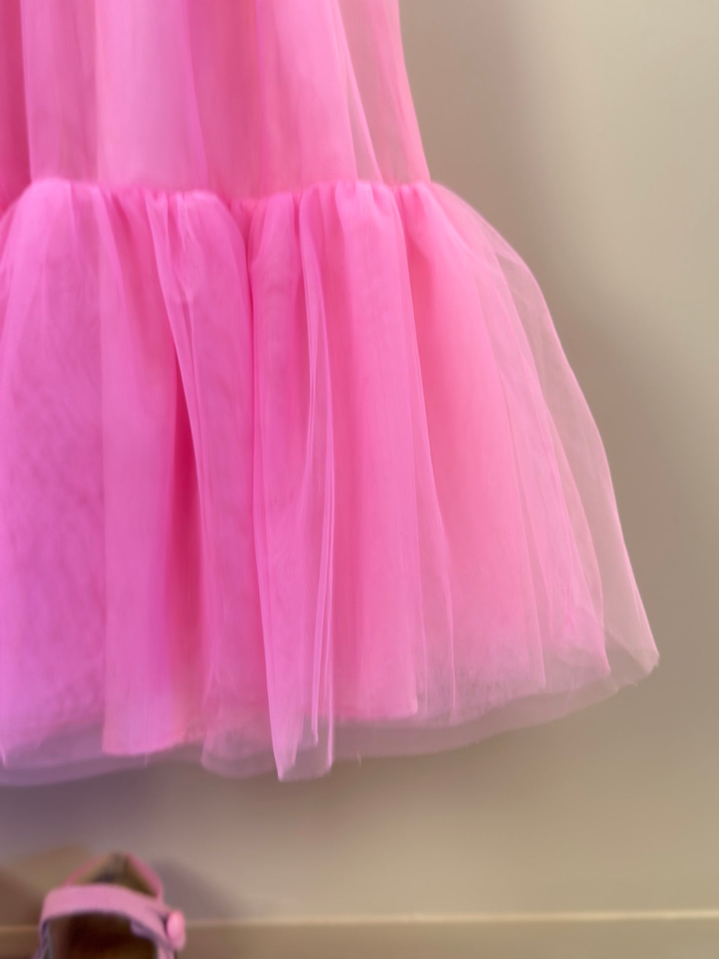 Vestido Infantil Tule Patche Barbie Rosa Ópera - Pituchinhus