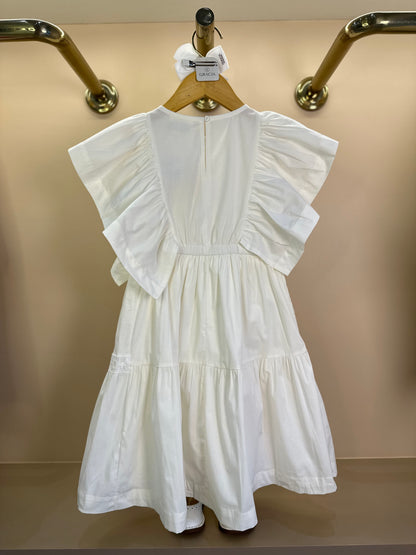 Vestido Infantil Festa Babados Off White - Animê