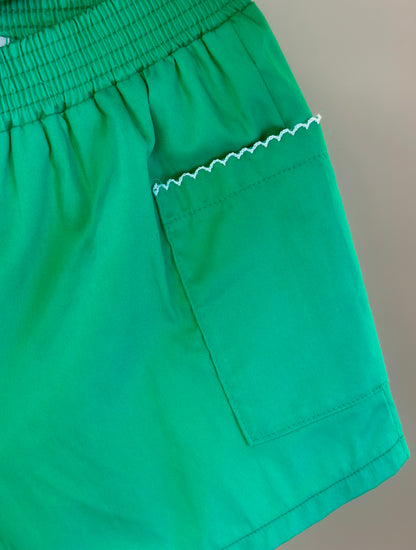 Conjunto Infantil Algodão Bordado Laço Verde - Petit Cherie