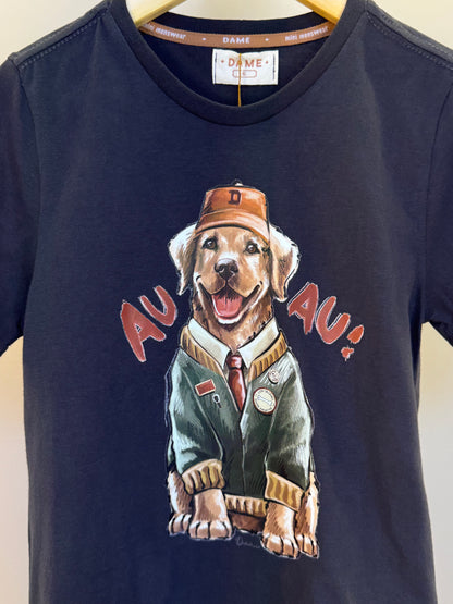 Camiseta Infantil Cachorro Golden Grafite - Dame