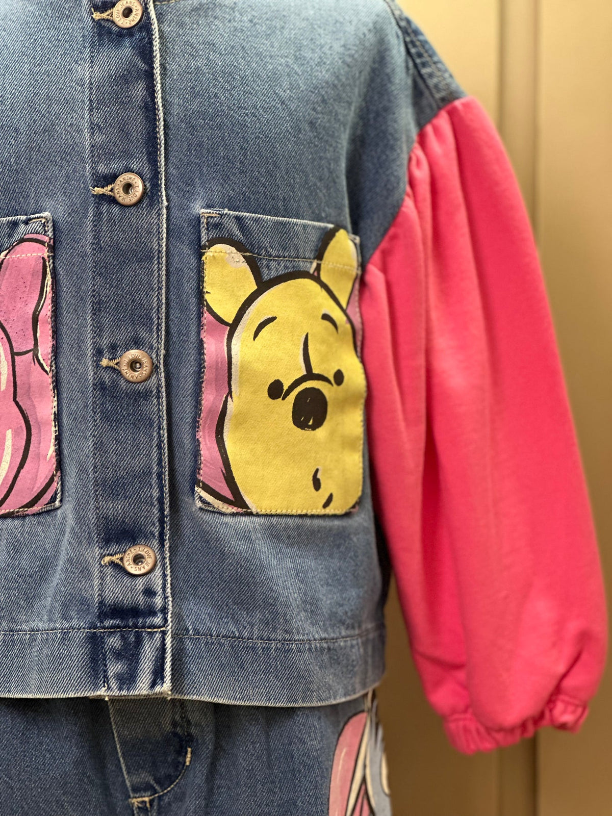 Jaqueta  Infantil Jeans com Moletom Pooh - Animê Petite