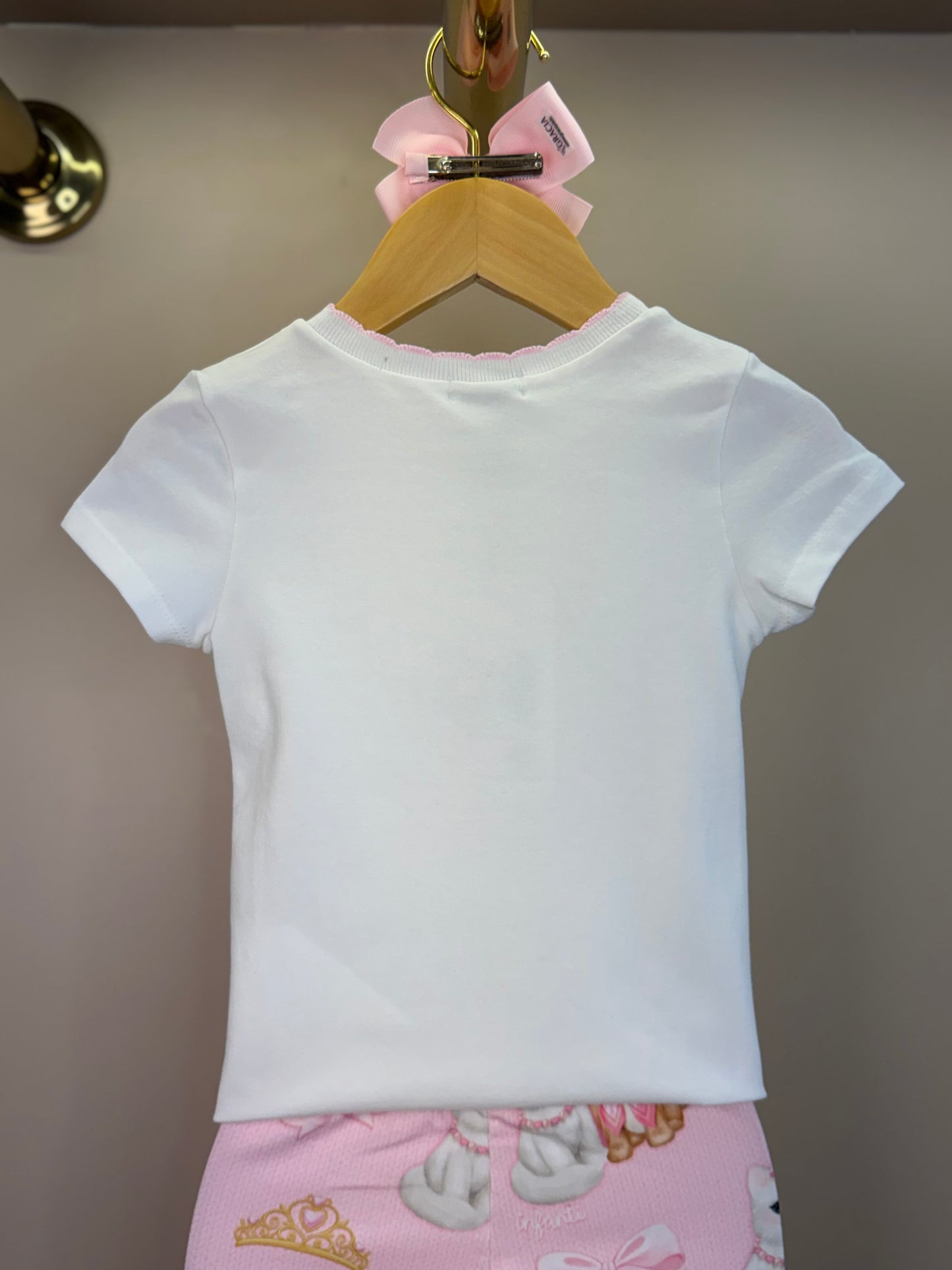 Conjunto Infantil Blusa Puppy And Kitten e Calça Estampada Rosa Claro - Infanti