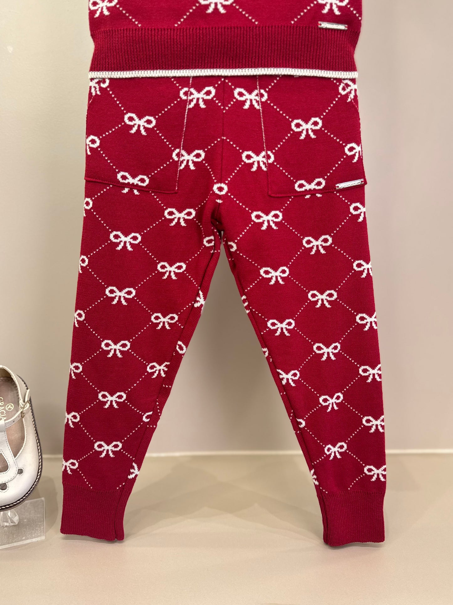 Conjunto Infantil Blusa Polo e Calça Jogging Lacinhos Bala de Cereja - Pituchinhus