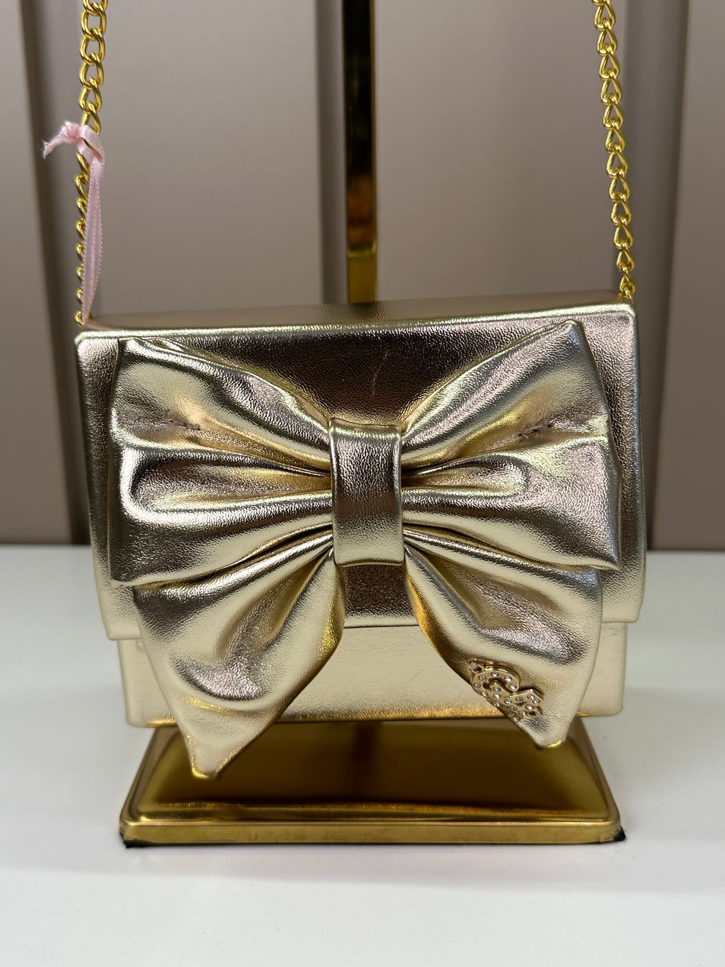 Bolsa Infantil  Laço e Alça Corrente Dourado - Gabriela Aquarela