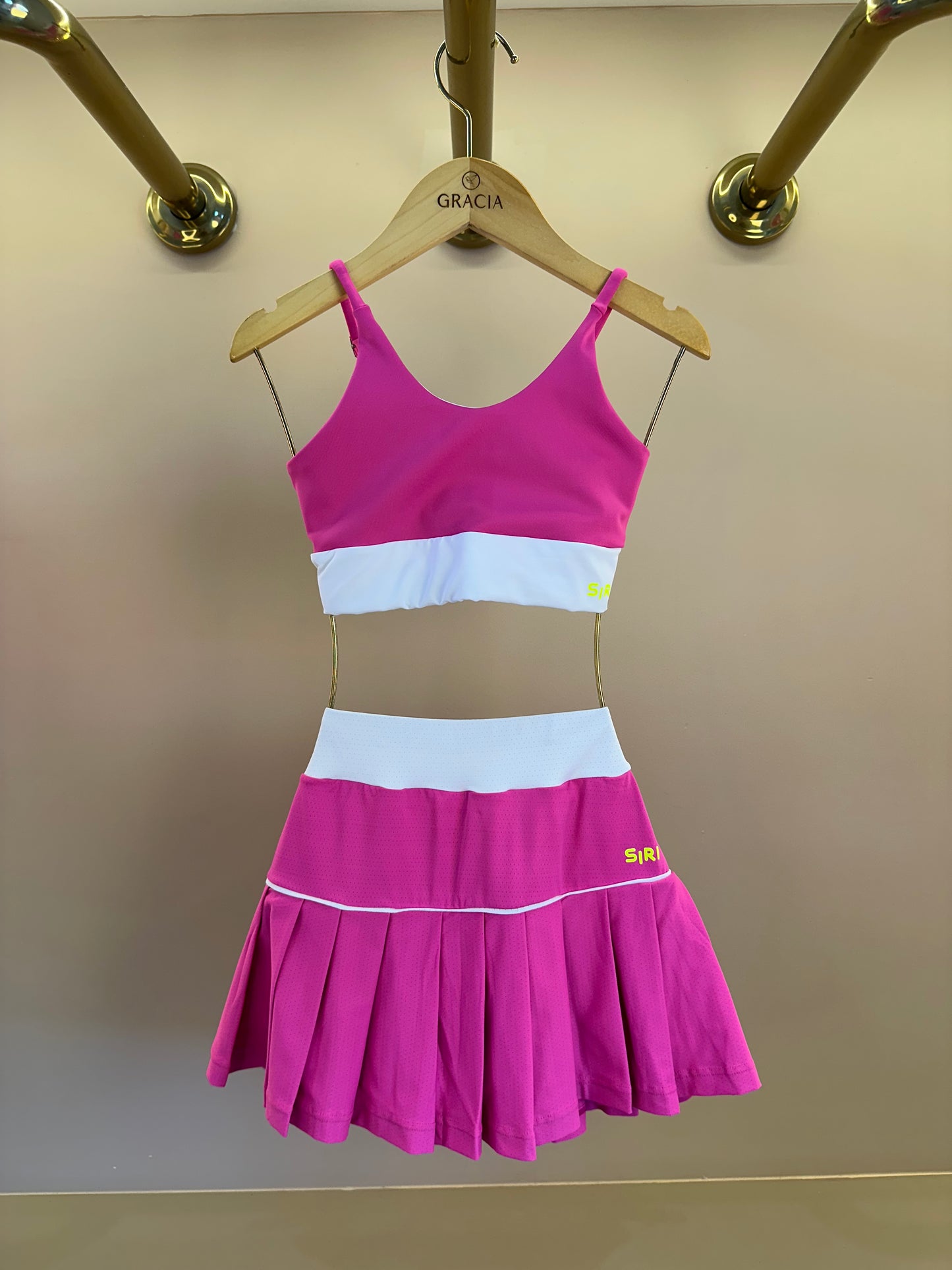 Conjunto Infantil Top Sara Six e Saia Fernanda Dry Badminton - Siri Sport